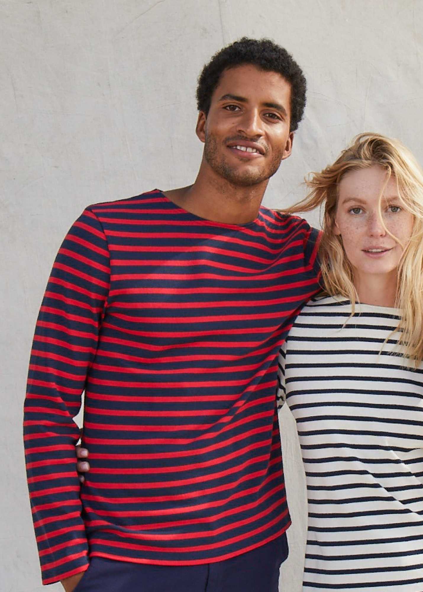 MERIDIEN MODERNE Breton Shirt (NAVY / RED)