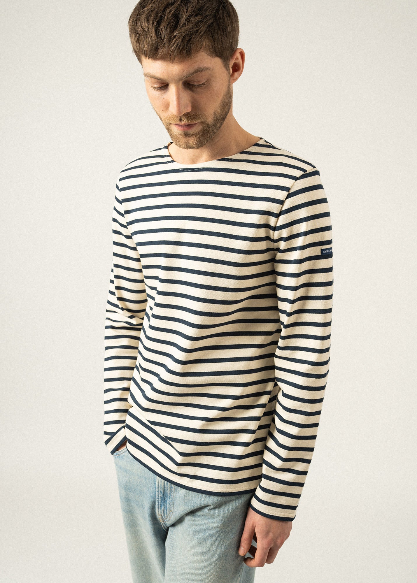 MERIDIEN MODERNE Breton Shirt (ECRU / NAVY)
