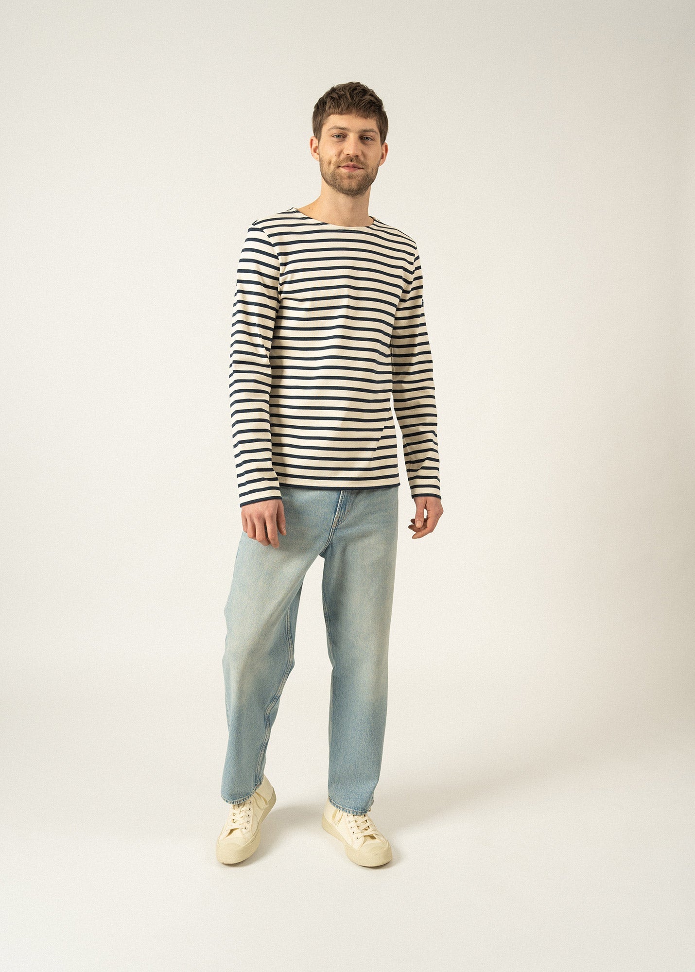 MERIDIEN MODERNE Breton Shirt (ECRU / NAVY)