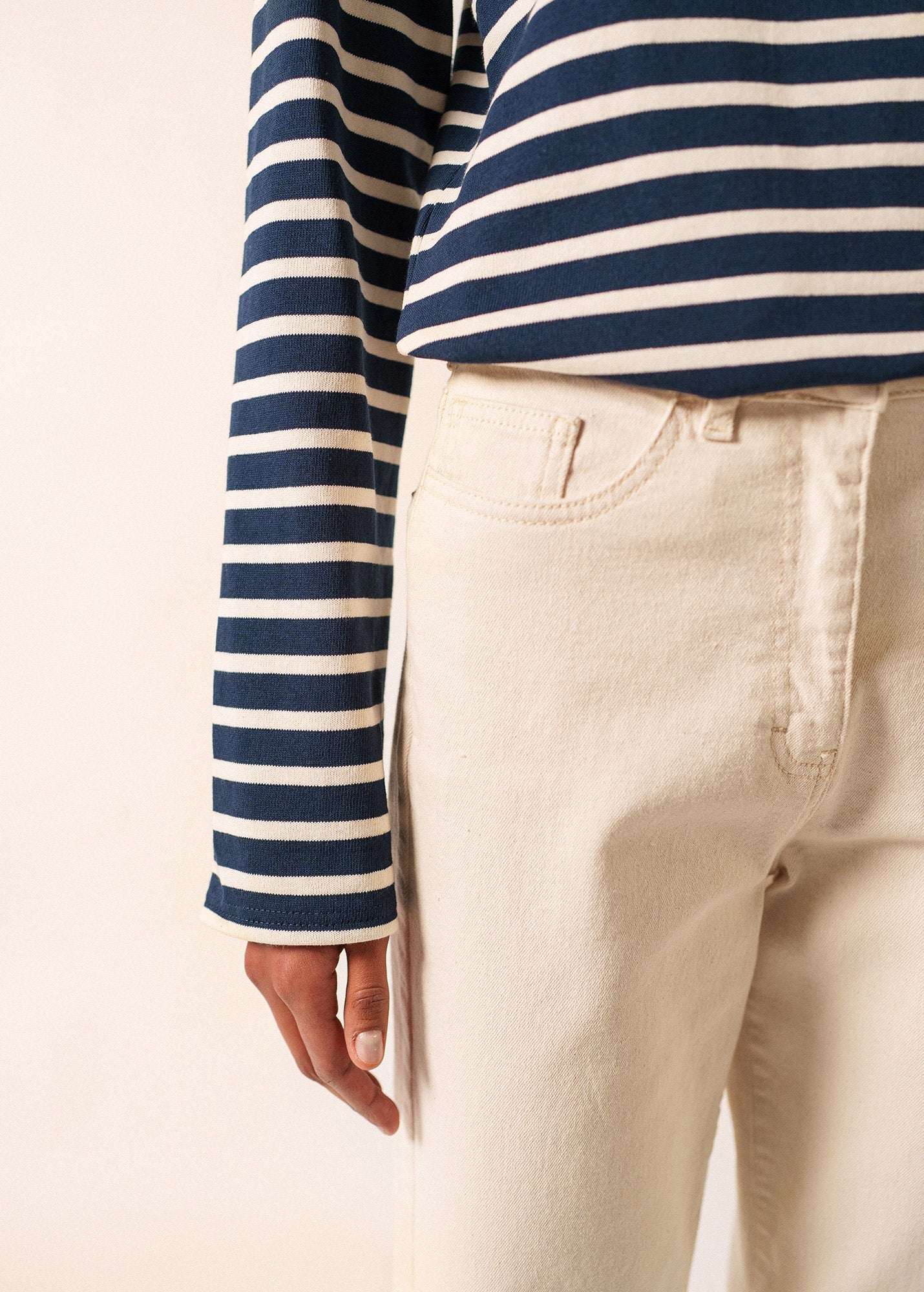 MERIDIEN MODERNE Breton Shirt (NAVY / ECRU)