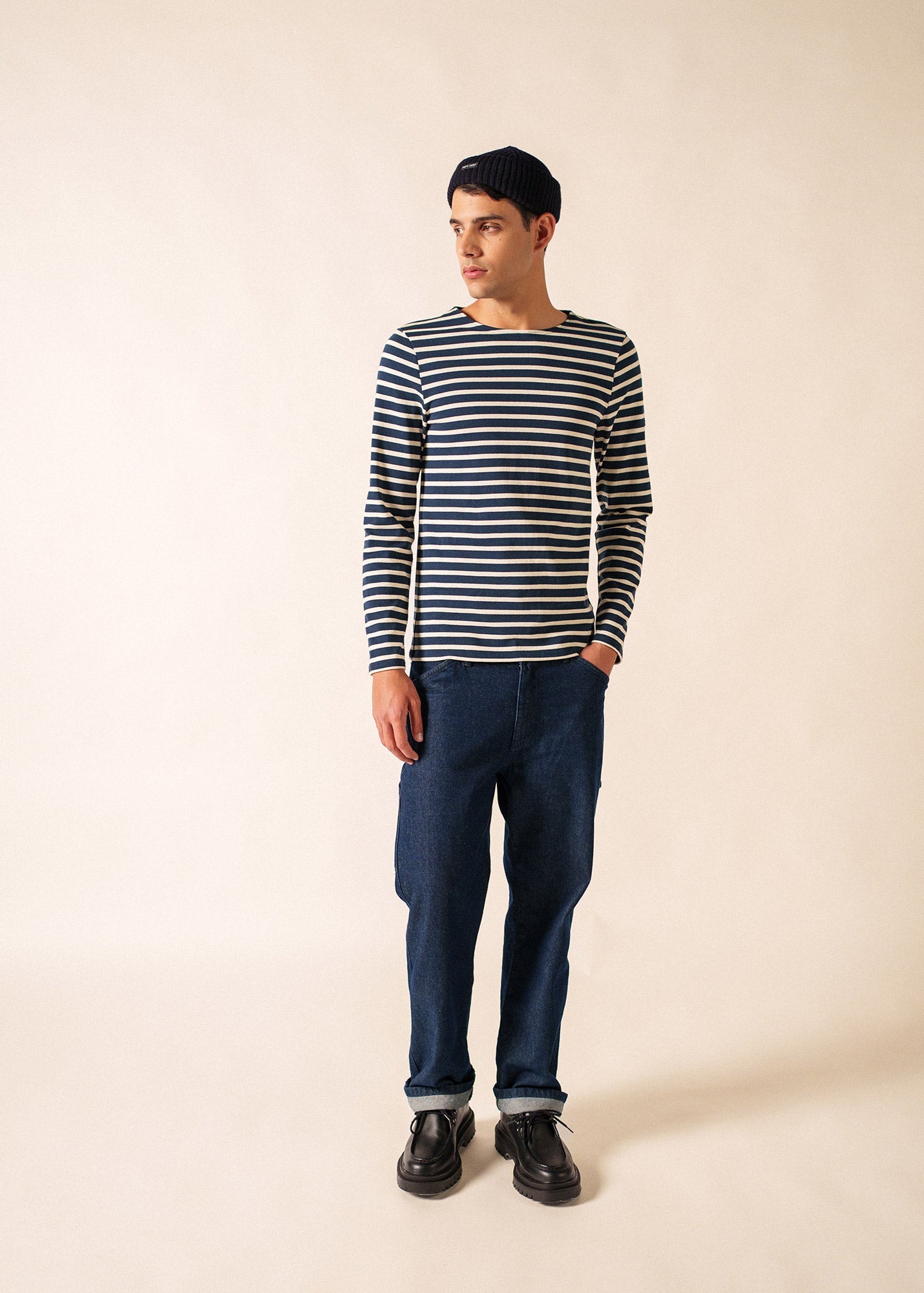 MERIDIEN MODERNE Breton Shirt (NAVY / ECRU)