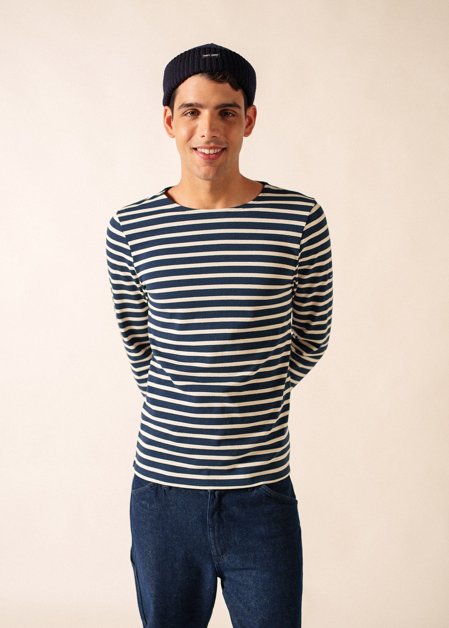 MERIDIEN MODERNE Breton Shirt (NAVY / ECRU)