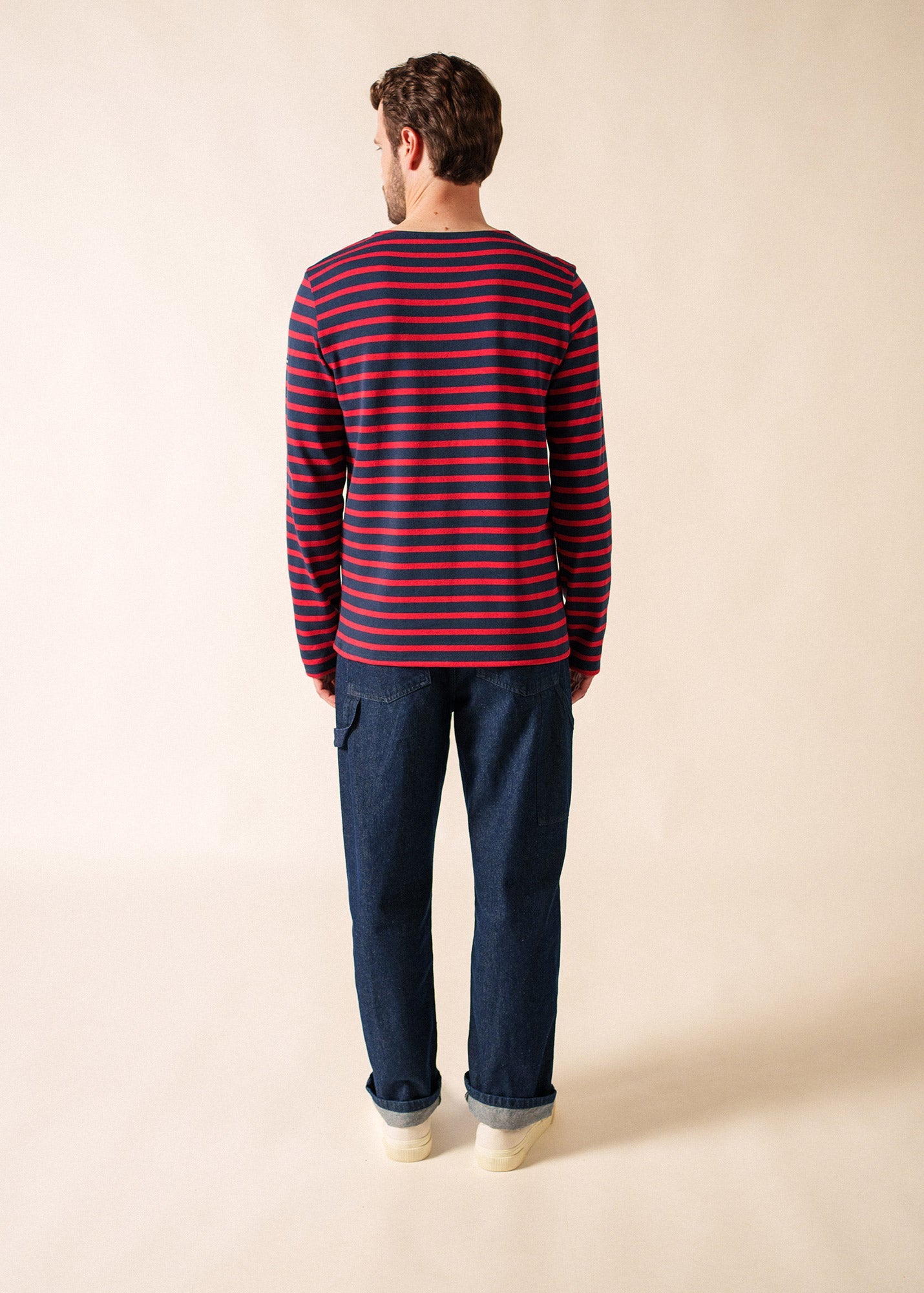 MERIDIEN MODERNE Breton Shirt (NAVY / RED)