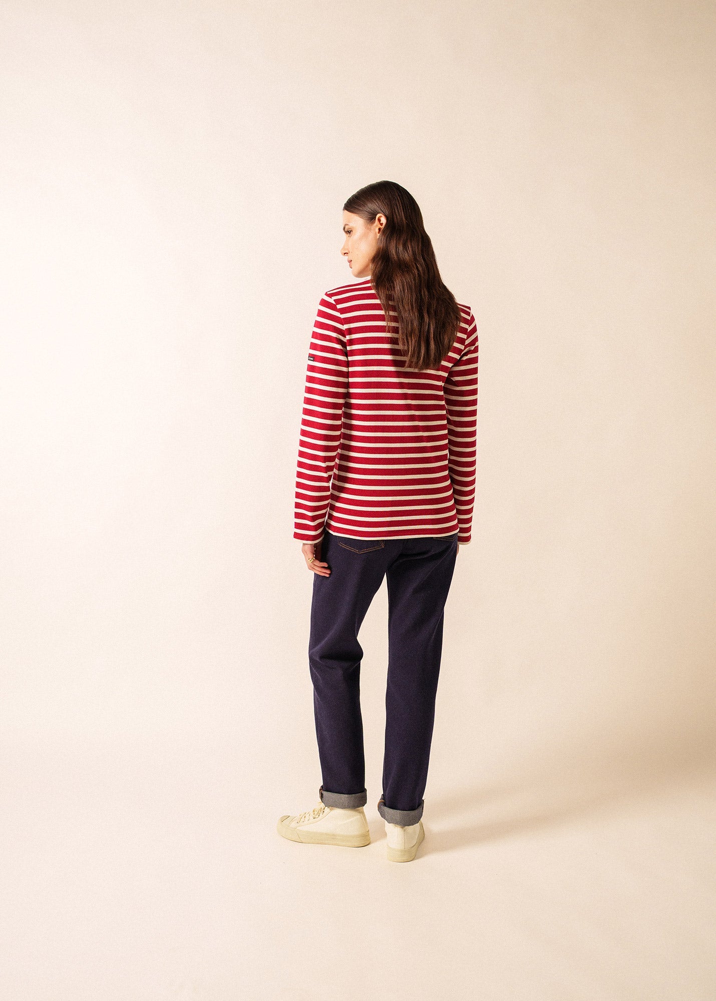 MERIDIEN MODERNE Breton Shirt (MAROON / ECRU)