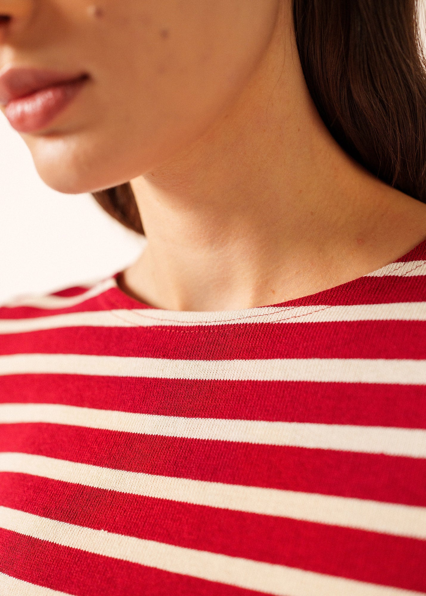 MERIDIEN MODERNE Breton Shirt (MAROON / ECRU)