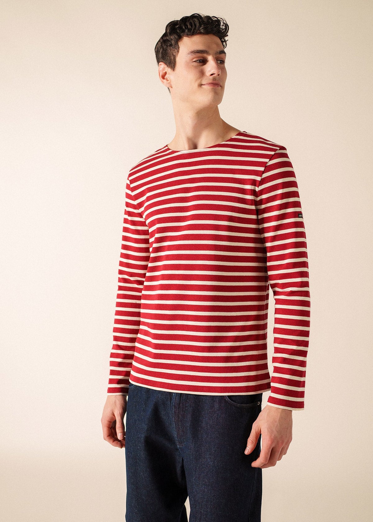 MERIDIEN MODERNE Breton Shirt (MAROON / ECRU)