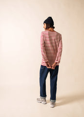 MERIDIEN MODERNE Breton Shirt (ECRU / MAROON)