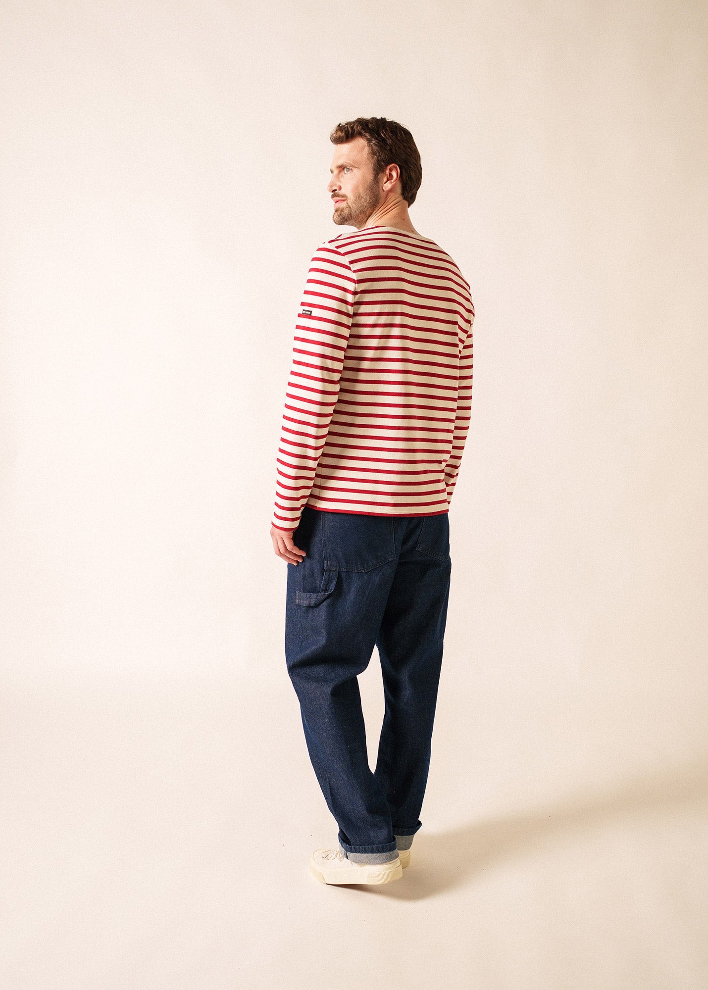 MERIDIEN MODERNE Breton Shirt (ECRU / MAROON)