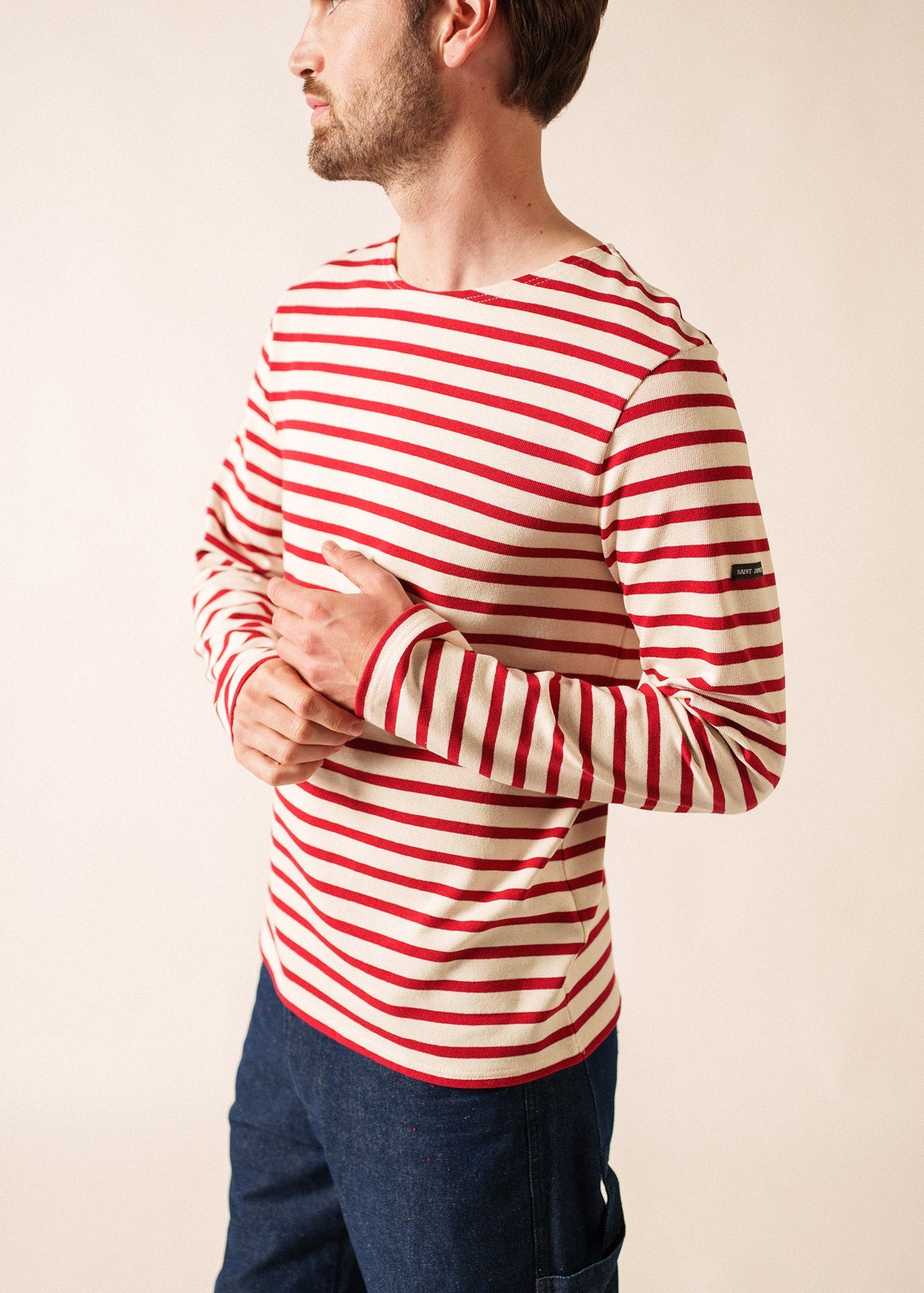 MERIDIEN MODERNE Breton Shirt (ECRU / MAROON)