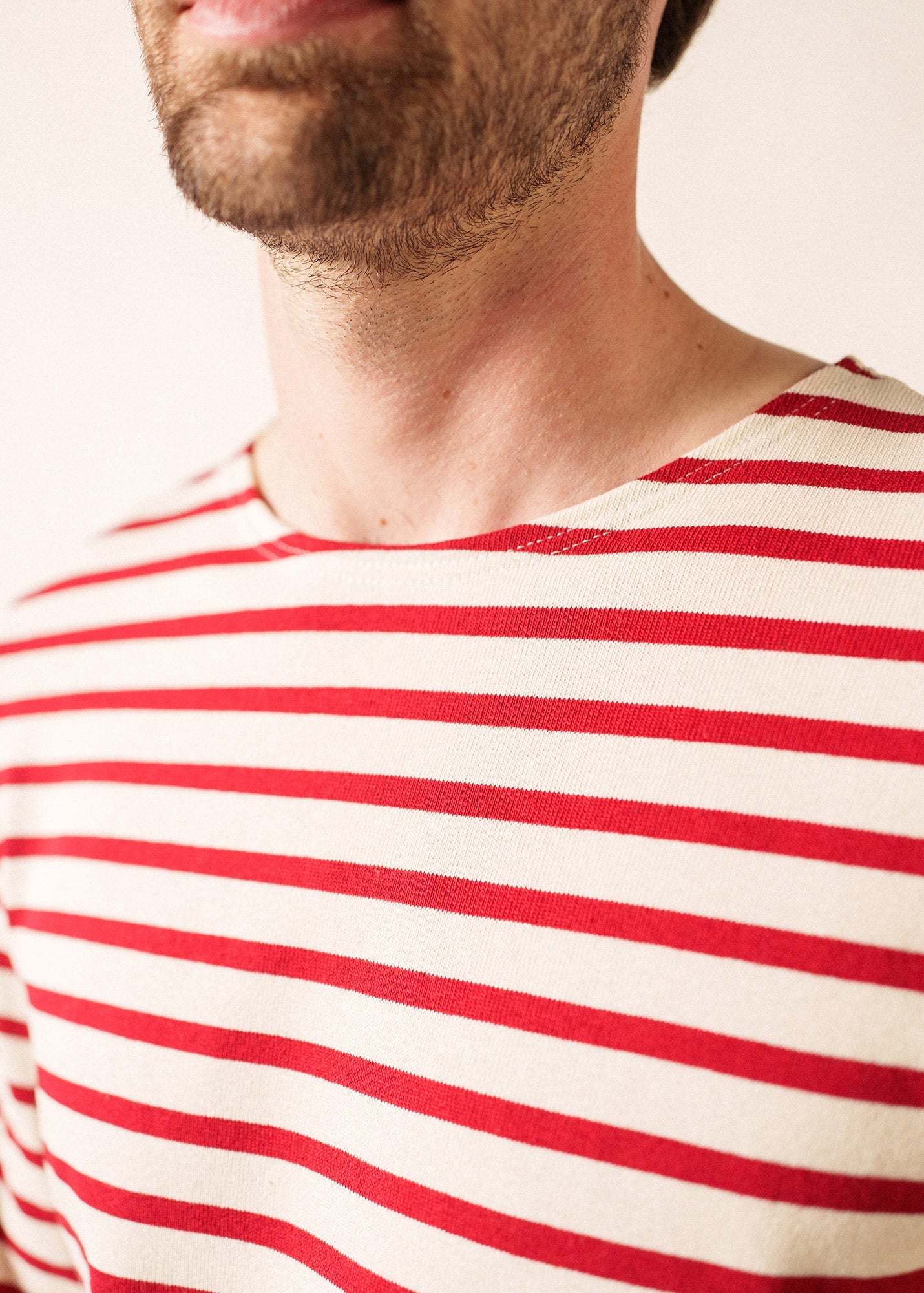 MERIDIEN MODERNE Breton Shirt (ECRU / MAROON)