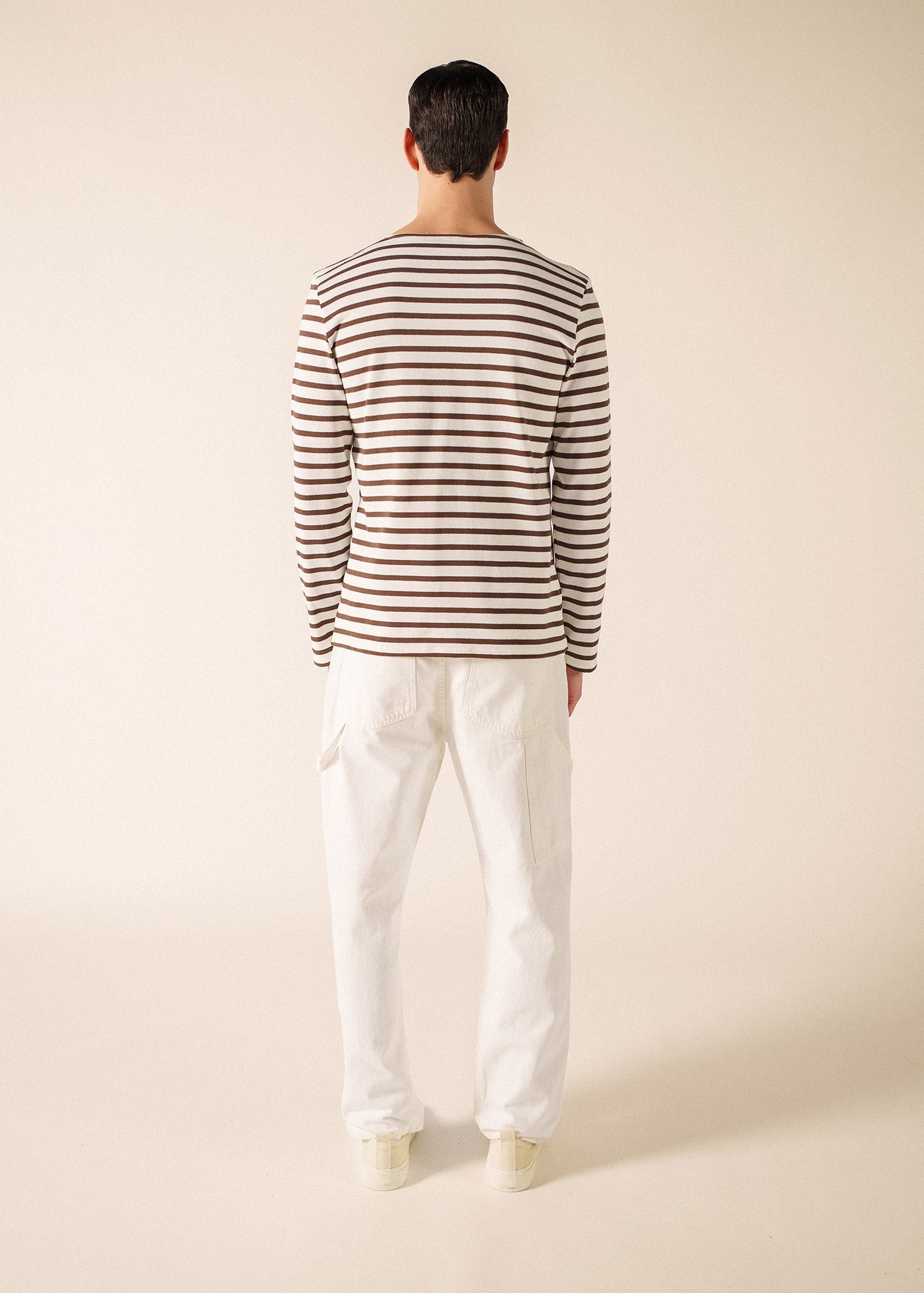 MERIDIEN MODERNE Breton Shirt (WHITE / CHOCOLATE)