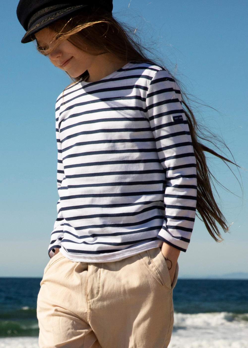 MINQUIERS KIDS Breton Shirt (WHITE / NAVY)