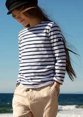 MINQUIERS KIDS Breton Shirt (WHITE / NAVY)