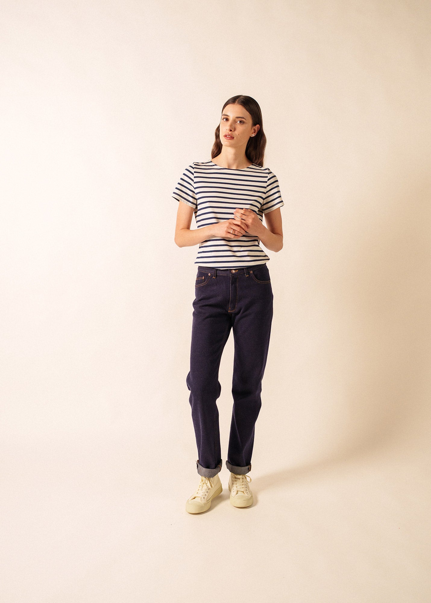 ETRILLE II Nautical Striped Tee (ECRU / NAVY)