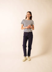 ETRILLE II Nautical Striped Tee (ECRU / NAVY)