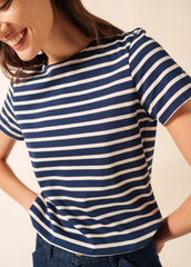 ETRILLE II Nautical Striped Tee (NAVY / ECRU)