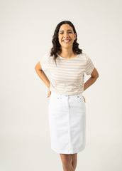 ETRILLE II Nautical Striped Tee (OATMEAL / WHITE)