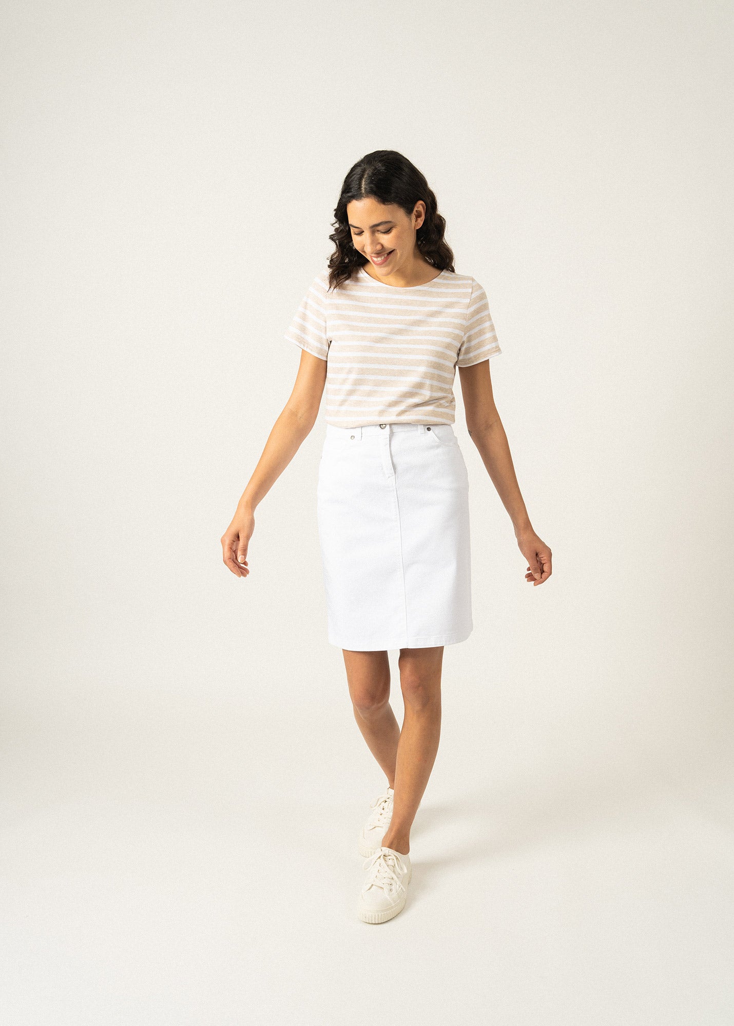 ETRILLE II Nautical Striped Tee (OATMEAL / WHITE)