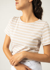 ETRILLE II Nautical Striped Tee (OATMEAL / WHITE)