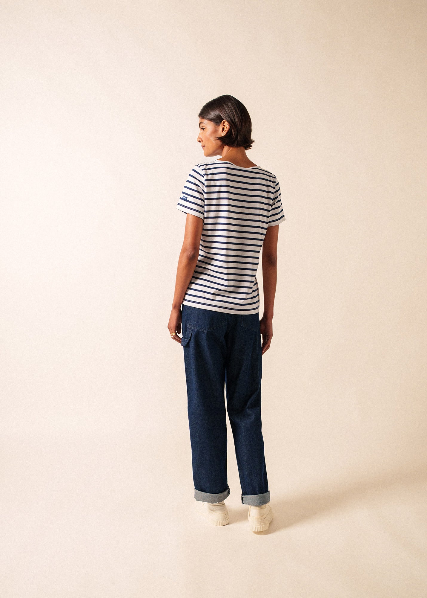 ETRILLE II Nautical Striped Tee (WHITE / NAVY)