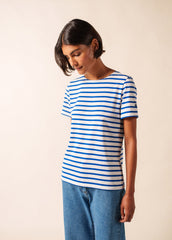 ETRILLE II Nautical Striped Tee (WHITE / ROYAL BLUE)