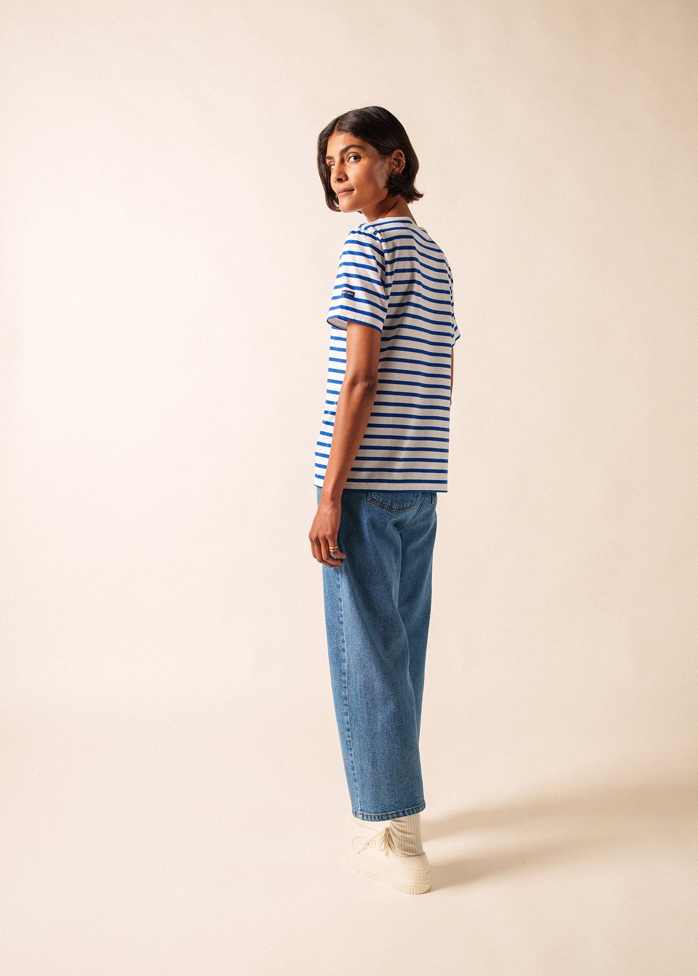 ETRILLE II Nautical Striped Tee (WHITE / ROYAL BLUE)