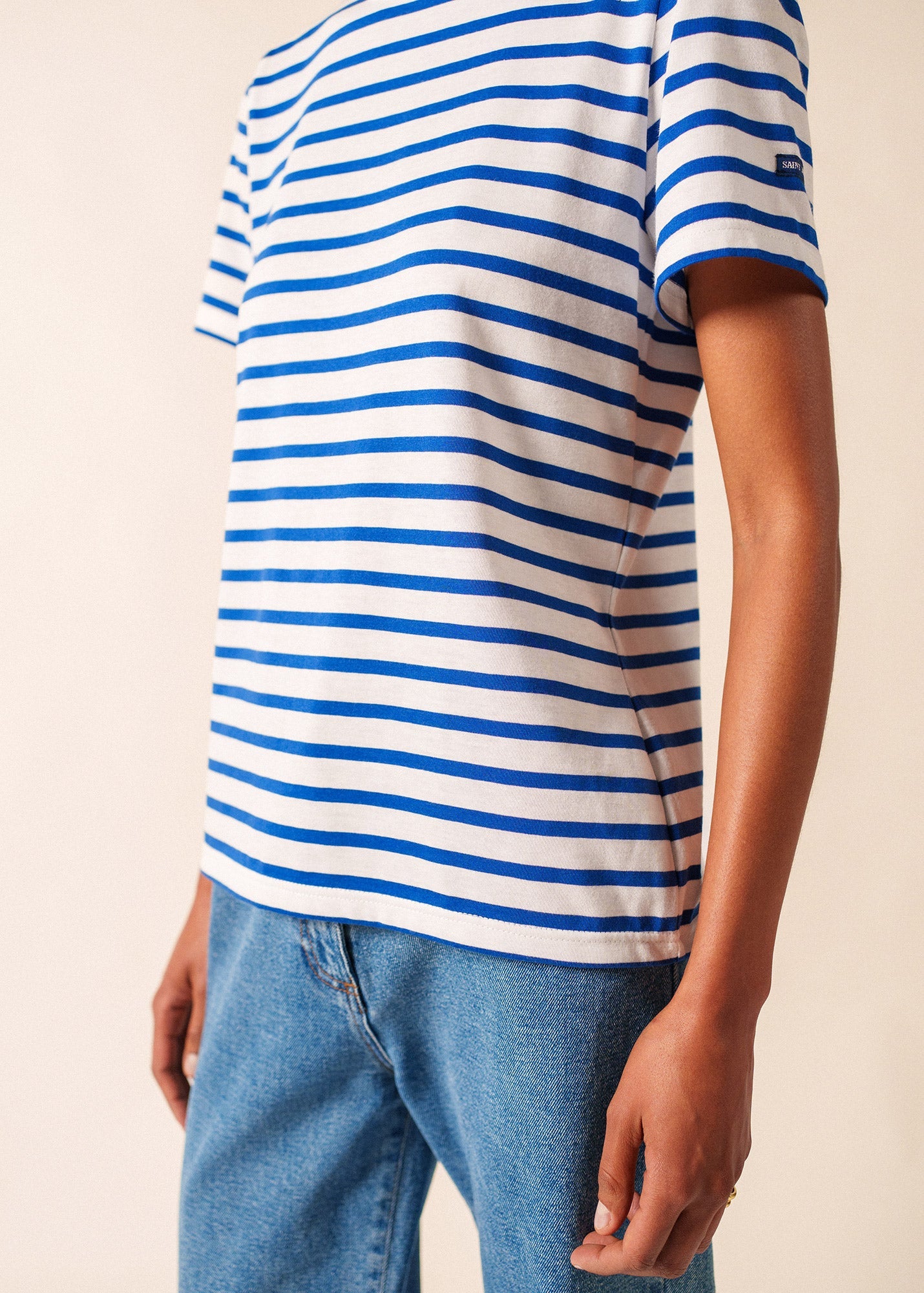 ETRILLE II Nautical Striped Tee (WHITE / ROYAL BLUE)
