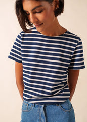 ETRILLE II Nautical Striped Tee (NAVY / WHITE)