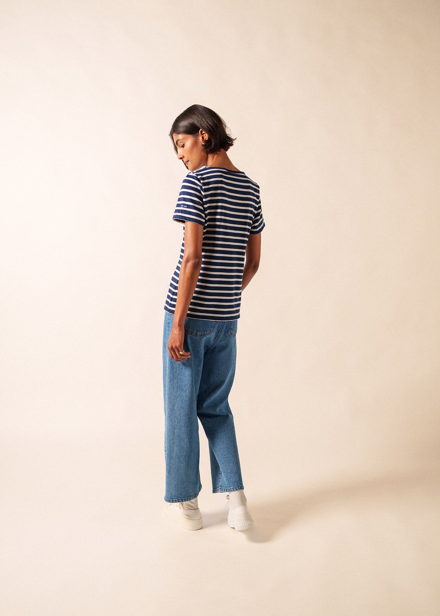 ETRILLE II Nautical Striped Tee (NAVY / WHITE)
