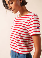 ETRILLE II Nautical Striped Tee (WHITE / RED)