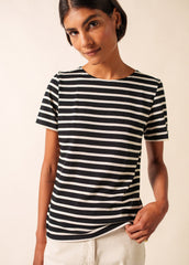 ETRILLE II Nautical Striped Tee (BLACK / ECRU)