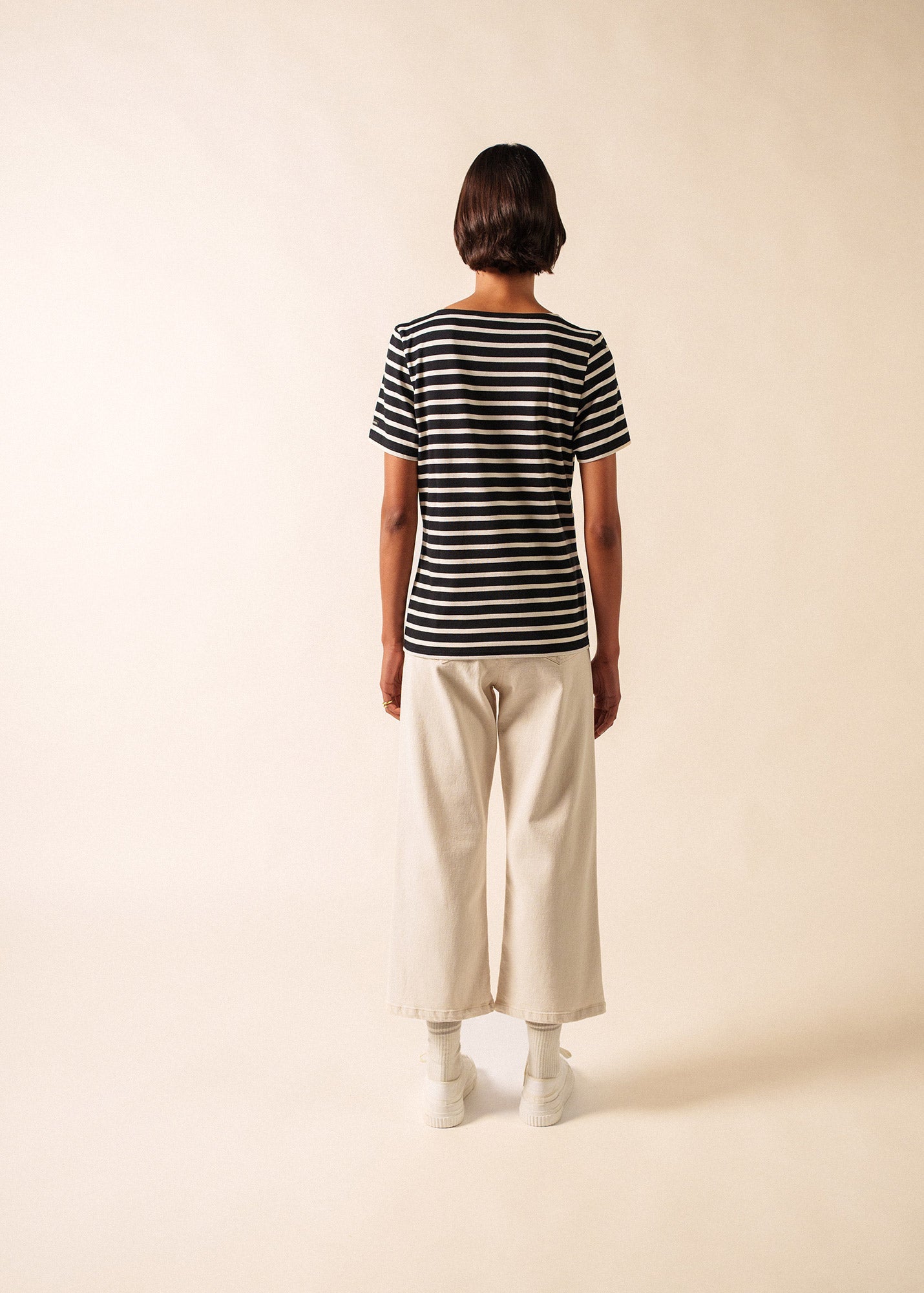 ETRILLE II Nautical Striped Tee (BLACK / ECRU)