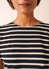 ETRILLE II Nautical Striped Tee (BLACK / ECRU)