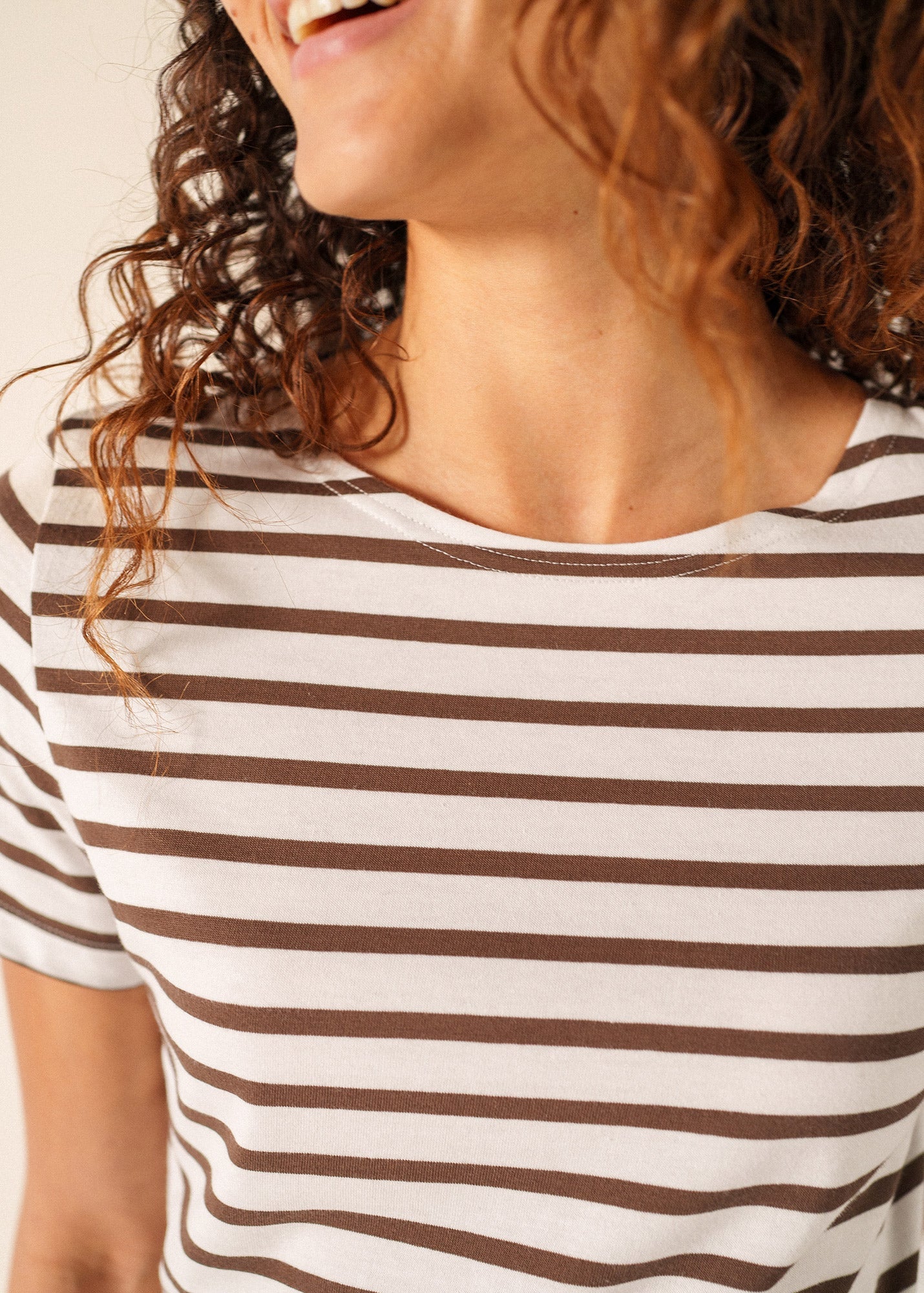 ETRILLE II Nautical Striped Tee (WHITE / CHOCOLATE)