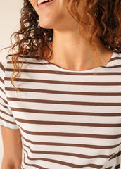 ETRILLE II Nautical Striped Tee (WHITE / CHOCOLATE)