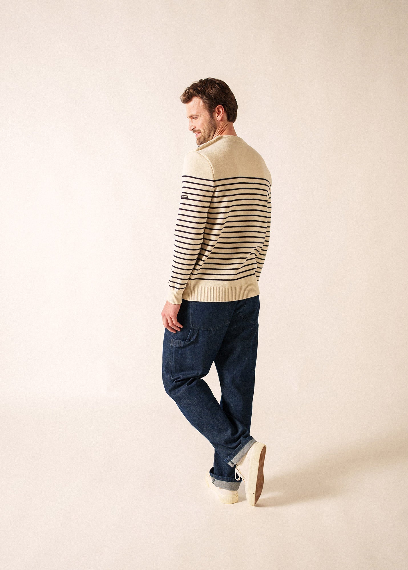 BINIC Fisherman Sweater (ECRU / NAVY)