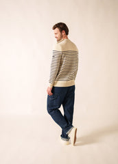 BINIC Fisherman Sweater (ECRU / NAVY)