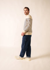 BINIC Fisherman Sweater (ECRU / NAVY)