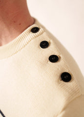 BINIC Fisherman Sweater (ECRU / NAVY)