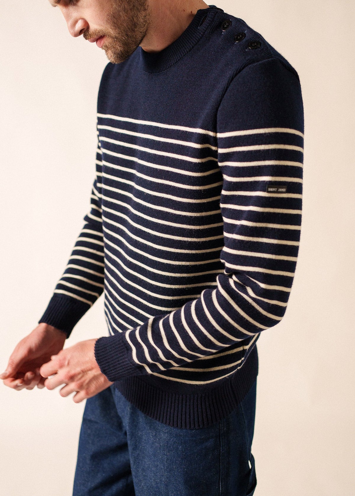 BINIC Fisherman Sweater (NAVY / ECRU)