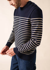 BINIC Fisherman Sweater (NAVY / ECRU)