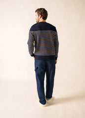 BINIC Fisherman Sweater (NAVY / ECRU)