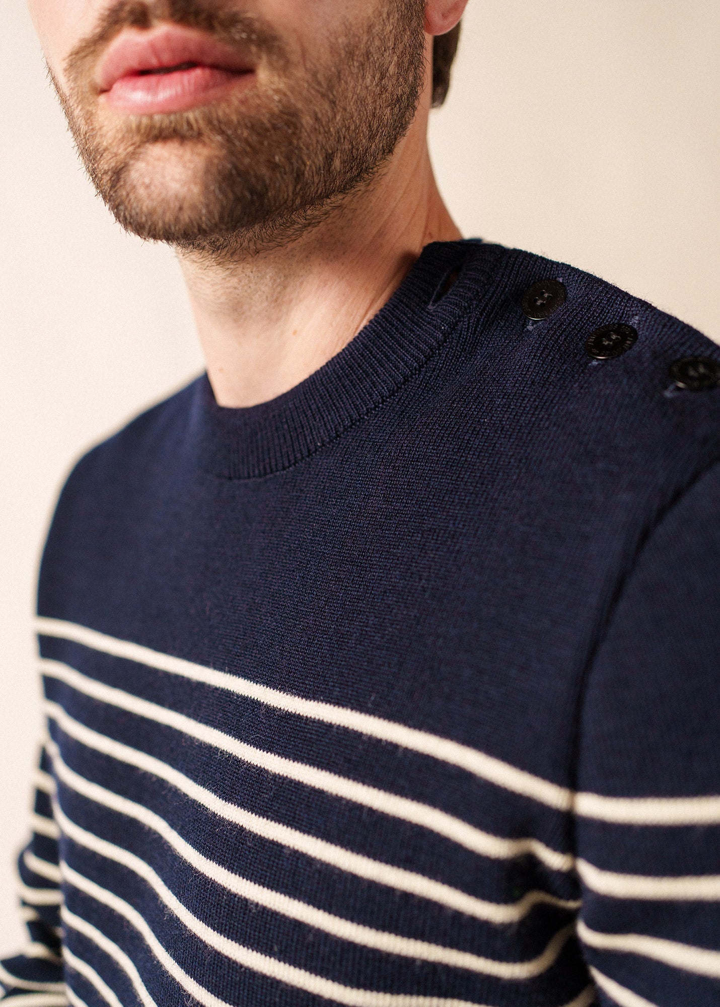 BINIC Fisherman Sweater (NAVY / ECRU)