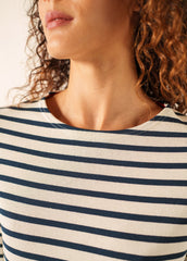 VAUJANY Heart Breton Shirt  (ECRU / NAVY)
