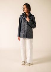 ST MORGANE Hooded Raincoat  (NAVY)