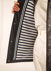 ST MORGANE Hooded Raincoat  (NAVY)