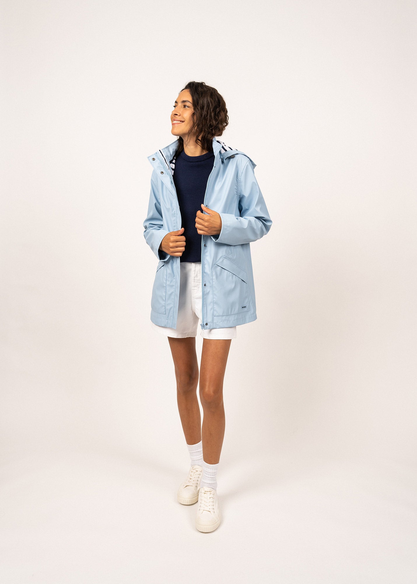 ST MORGANE Hooded Raincoat (LIGHT BLUE)
