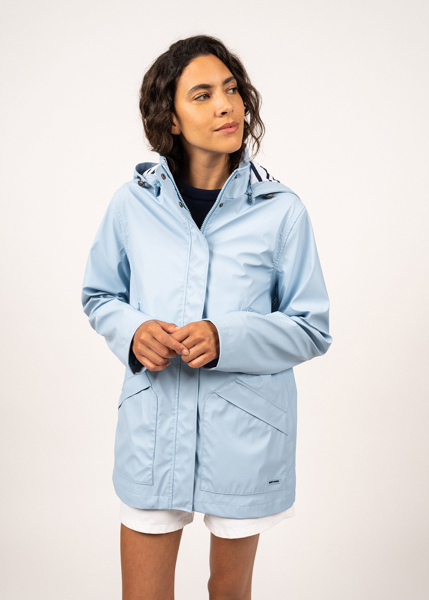 ST MORGANE Hooded Raincoat (LIGHT BLUE)
