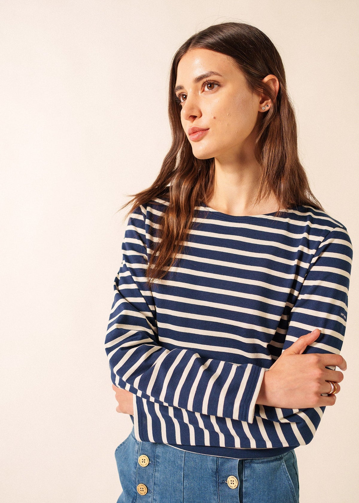MINQUIERS MODERN Breton Shirt (NAVY / ECRU)