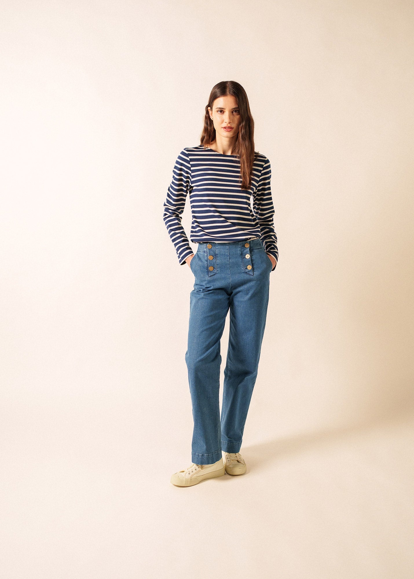 MINQUIERS MODERN Breton Shirt (NAVY / ECRU)